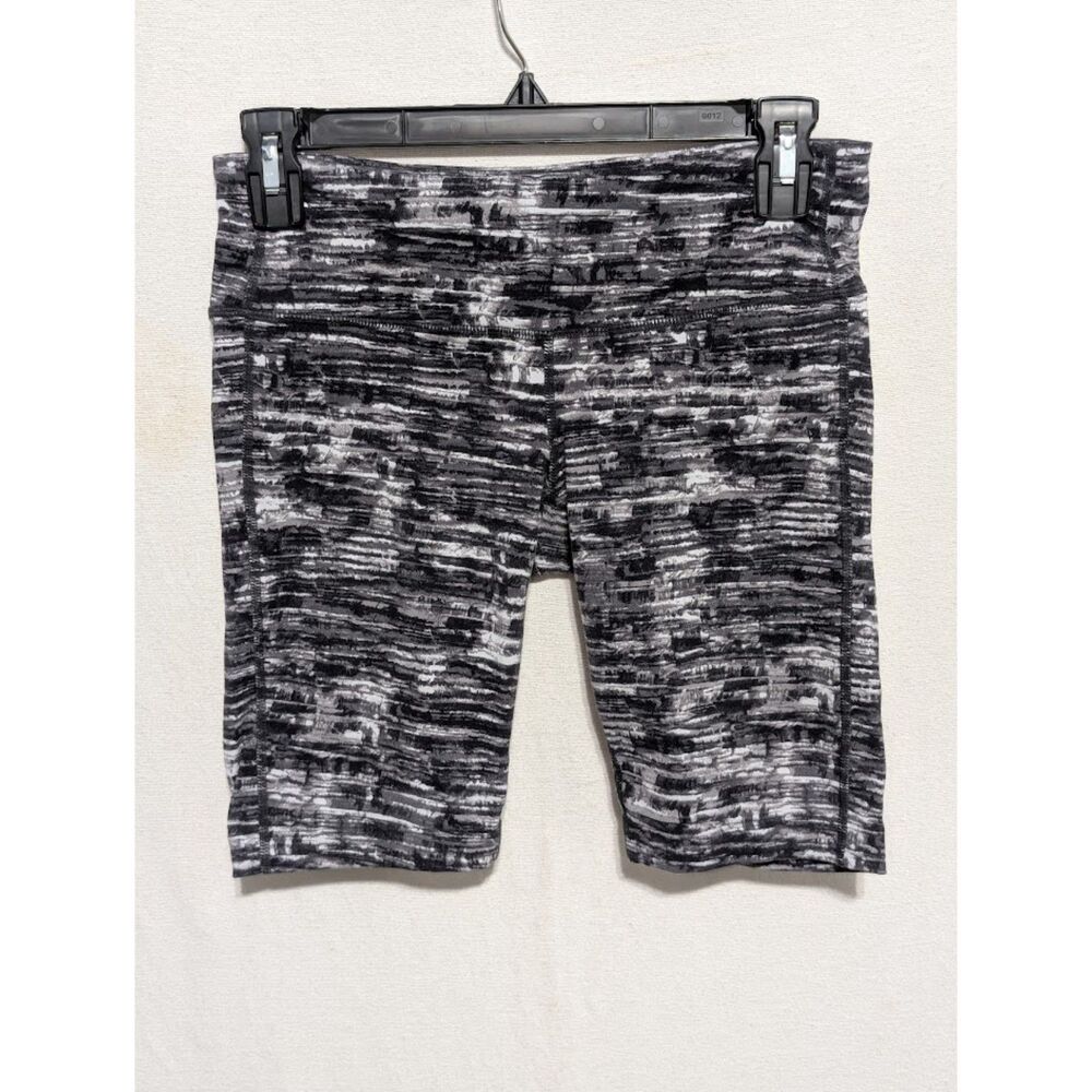 Athleta Chaturanga Biker Shorts Black and White Women's Size Small